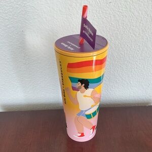 Starbucks X Sophie Birkin Yellow/Multicolor 24 oz. Cold Tumbler